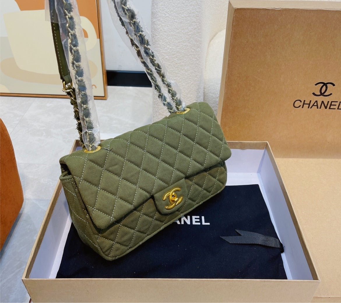 New olive Green Chanel handbag